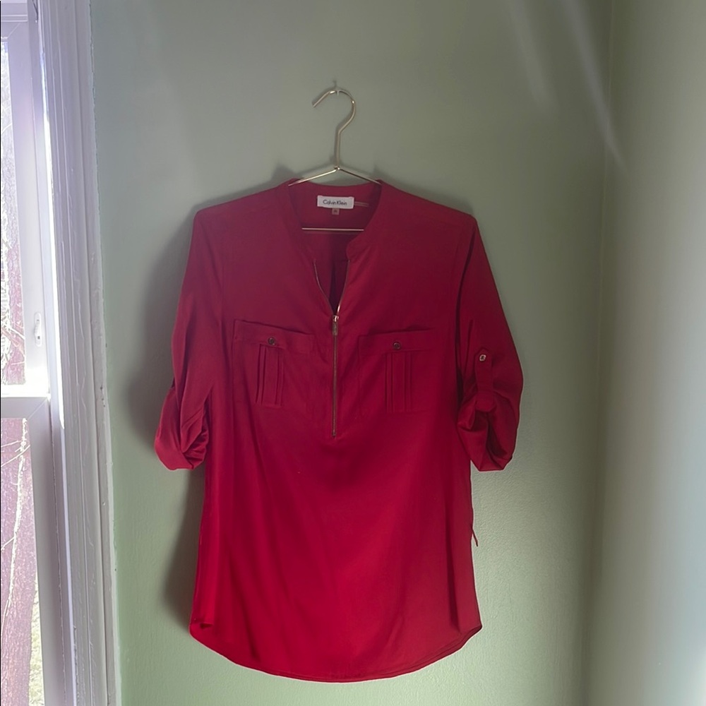 Calvin Klein Women's Red Top XS